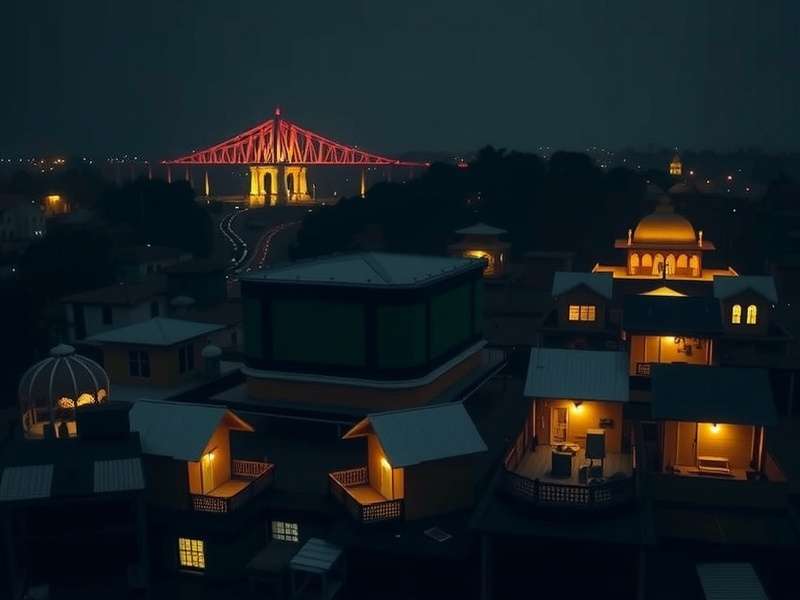 Kolkata Kings Crusade city building screen showing Howrah Bridge and Bengali-style houses